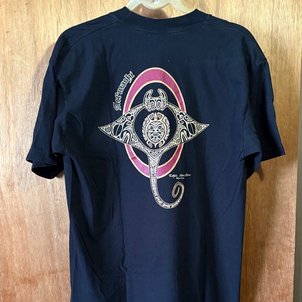 Art Maohi Shirt Mens Polynesian Tribal Graphic Art Tee, Black, Size L